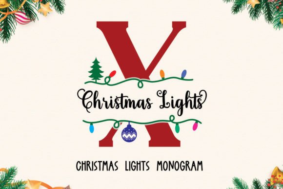 Christmas Lights Monogram: A Festive Font for Seasonal Designs