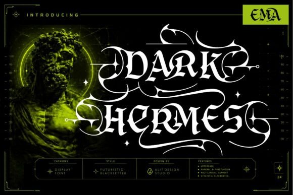 Dark Hermes: Commanding Display Typeface for Bold Design