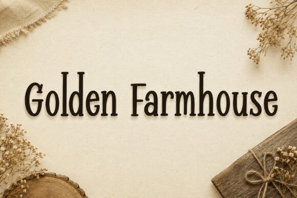 Golden Farmhouse: A Rustic Serif Font for Charming Designs