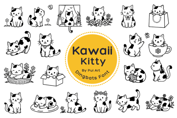 Kawaii Kitty Doodle Font: Adorable Designs for Crafters