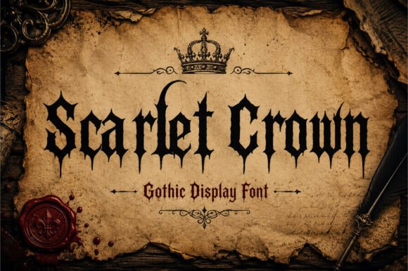 Scarlet Crown: A Gothic Blackletter Font for Bold Designs