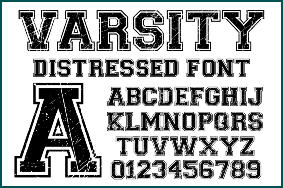 Varsity Distressed: A Vintage Typeface with Athletic Spirit